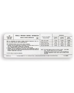 Camaro Emission Decal, California, 1975