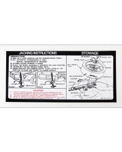 Camaro Jacking Instructions Decal, 1973
