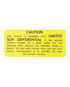 Posi-Traction Warning Trunk Decal,67-70(Canada Limited Strip