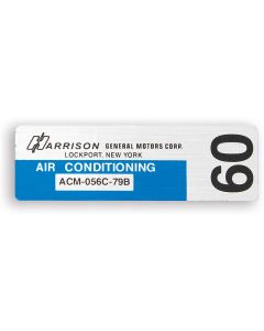 Camaro Air Conditioning Evaporator Box Decal, Harrison, 1979