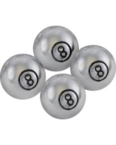 Camaro Valve Stem Caps, 8 Ball, Chrome, 1967-2002