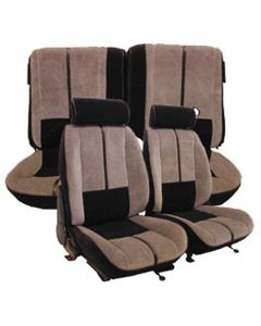 Camaro Front & Rear Seat Cover Set, Velour, For Cars With Deluxe Interior & Rear Split Seat, 1988-1992