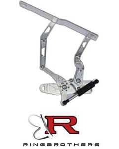 1970-1981 Camaro Hood Hinges, Billet Aluminum, Air Frame, Black , With Fiberglass Hood