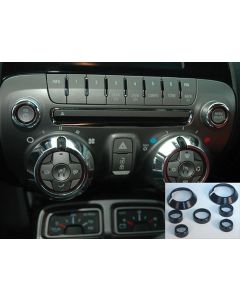 Camaro Interior Knob Set, Billet, Black, 7pc, 2010-2013