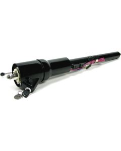 1970-1975 Ididit Camaro Steering Column, Tilt, With Ignition, Black Powdercoat, Floor Shift