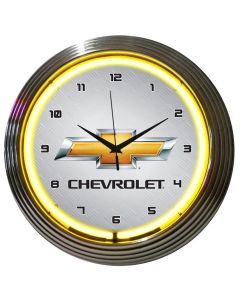 Chevrolet Clock, Yellow Neon Bowtie