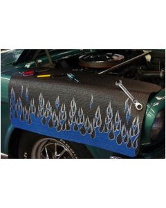 Fender Cover, Gripper, Flames, Blue/Siver