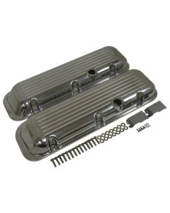 Chevy Big Block Valve Covers, OE Style Ball Milled PolishedAluminum, 1965-1995