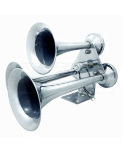 3 Trumpet Chrome Train Horn, Standard Duty