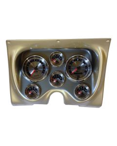 Camaro Instrument Cluster Panel, Brushed Aluminum Finish, With American Muscle Series AutoMeter Gauges, 1967-1968