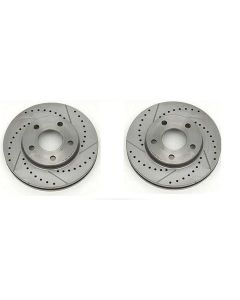 Camaro Disc Brake Rotors, Zinc Plated, Drilled & Slotted, Rear, 1967-1969