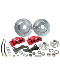 Camaro Disc Big Brake Conversion Kit, Front, Red Calipers, For Stock Spindle, 1967-1969