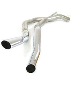 Tailpipes, Polished Chrome Tips, Standard Exhaust, 69