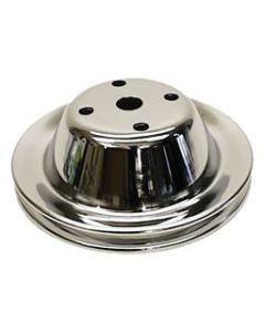  Water Pump Pulley, Small Block, Single Groove, Chrome, 1969-85