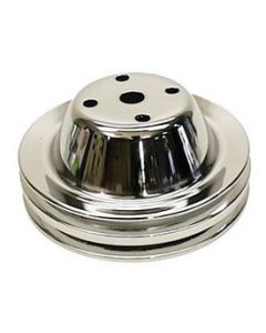 1969-85 Water Pump Pulley, SB, Dbl Grve, Chrm