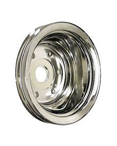 Camaro Crankshaft Pulley, Small Block, Double Groove, Chrome, 1969