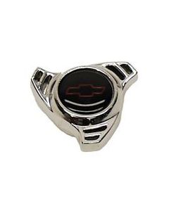 Camaro Air Cleaner Cover Wing Nut, Spinner Shape, Small Bowtie Logo, Chrome, 1967-79