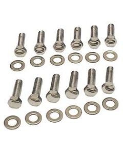 Camaro Intake Manifold Bolt Set, Small Block, Chrome, 1967-1969