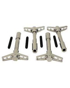 Camaro Valve Cover Wing Bolt Set, Small & Big Block, BowtieStamped, Chrome, 1967-85