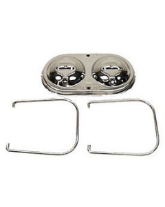 Camaro Brake Master Cylinder Cover, Power Disc, 5-3/4" x 3", Chrome, 1967-1969