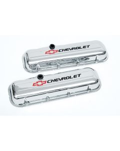 Camaro Valve Covers, Big Block, Short Design, With Baffle, Chevrolet Script & Bowtie Logo, 1967-1969