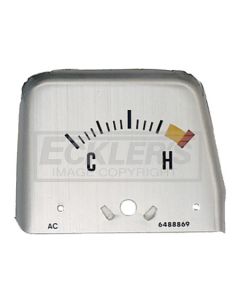 Camaro Console Water Temperature Gauge Face Plate, 1968-1969