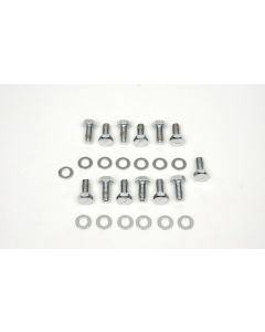 Camaro Intake Manifold Bolt Set, Small Block, Bowtie Stamped, Chrome, 1967-69