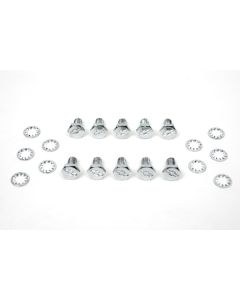 Camaro Timing Chain Cover Bolt Set, Bowtie Stamped, Chrome,1967-1969