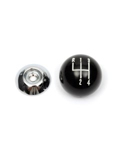 Camaro Shifter Knob, Manual Transmission, Black Ball/ChromeBase, 3/8" Thread, 4-Speed Shift Pattern, For Cars With Hurst Shifter, 1969-1981