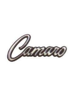 Camaro Glove Box Door Emblem, Camaro Script, With Mounting Clips, 1968