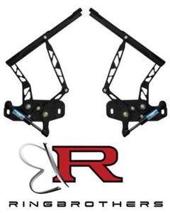 1967-1969 Camaro Billet Aluminum Hood Hinges, Air Frame, Black Anodized