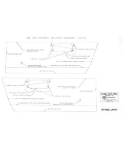Camaro Back-Up Light Template Set, Rally Sport (RS), 1969