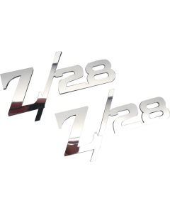 Camaro Fender Emblems, Z28, Stainless Steel, 1967-1969