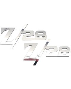 Camaro Fender Emblems, Z28 With Bowtie, Stainless Steel, 1967-1969