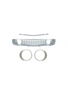 Grille Kt,w/Silv Grille/Silv H/L Bezels,w/o Trim,NonRS,1969