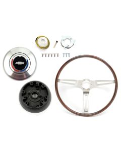Camaro Deluxe Wood Steering Wheel Kit, Rosewood, For Cars With Tilt Steering Column, 1969