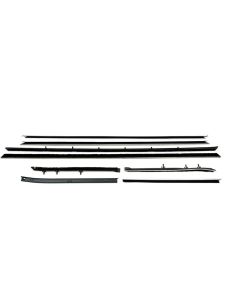 Camaro Coupe Window Felt Kit With Flat Inner & Round Outer Stainless Steel Beads For Cars With Deluxe Interior, 1968-1969