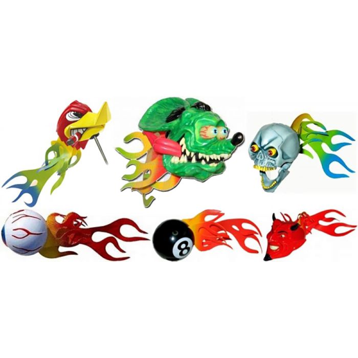 Retro Style Flaming Antenna Topper
