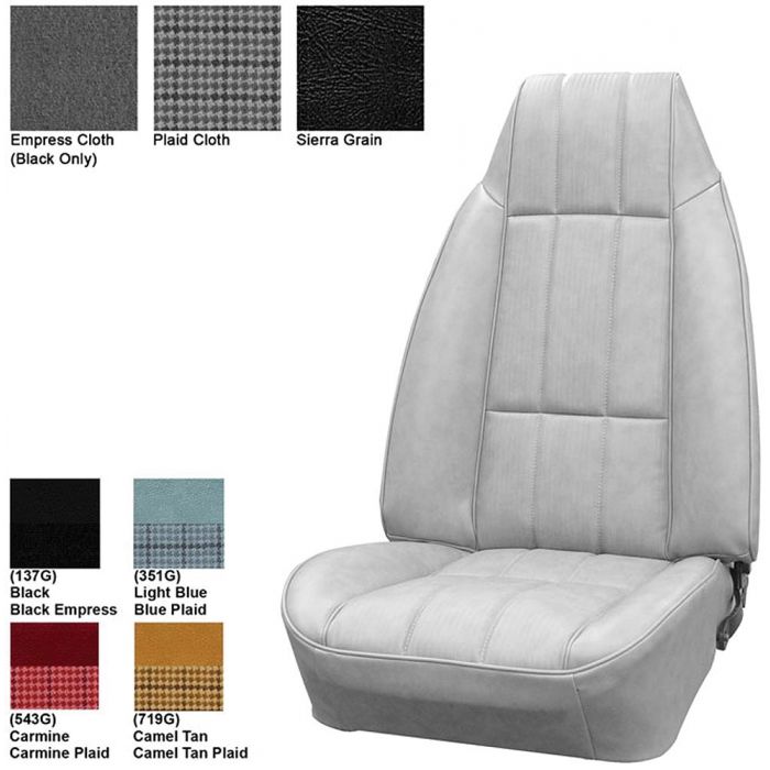 Custom Seat Covers for Chevy Camaro Front Low Back Seats White Vinyl 