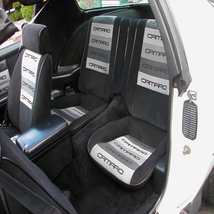 Camaro Front And Rear Seat Cover Set Lear Siegler Design With Velour Insert Split 1982 1985 - 89 Camaro Seat Covers Camaro Front And Rear Seat Cover Set Lear Siegler Design With Velour Insert Split 1982 1985 - 89 Camaro Seat Covers