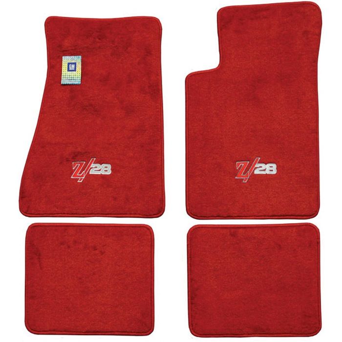 Gray Carpet Floor Mats 1982-2002 Camaro Embroidered Logo in Red on All 4 NEW 
