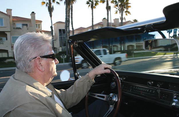 Behind the wheel